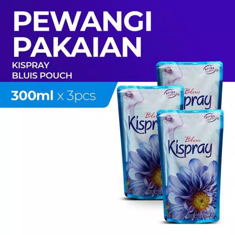 (3 pcs) KISPRAY refil biru 300mli x 3 pcs