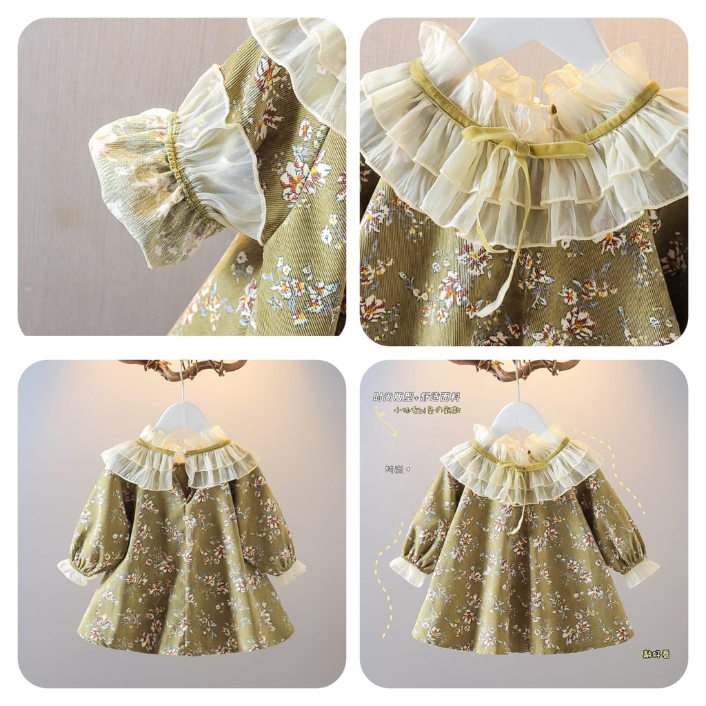 0-3TH NEW ARRIVAL DRESS ANAK BAYI BERLENGAN PANJANG / DRESS PESTA ANAK BAYI SUPER HIGH QUALITY