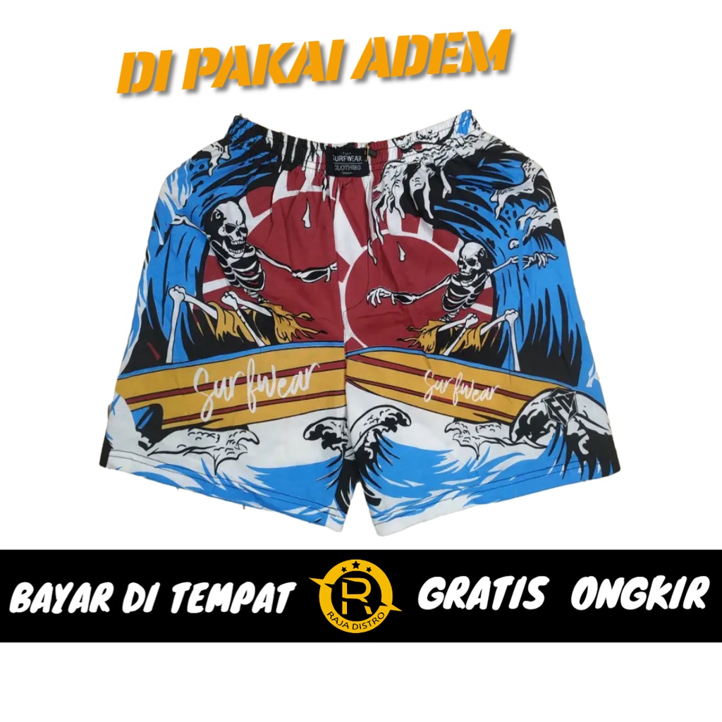 Celana Boxer Distro Kolor Pria Wanita Bokser Cowok Boxser Dewasa Fulprin Surfing Pantai Renang Murah