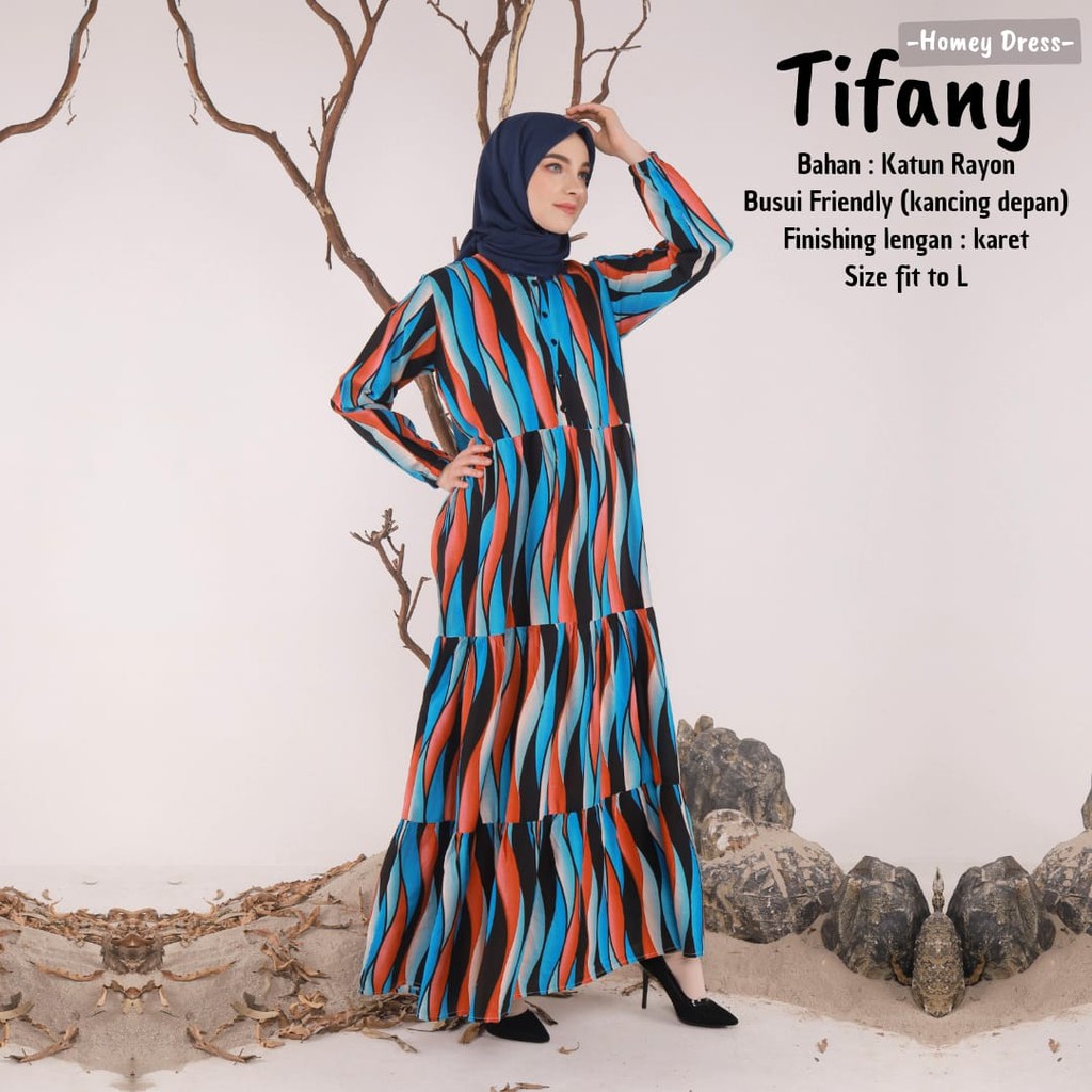 Terlaris!!Gamis Dewasa/Homey Dress Motif-Homey Dress Tifany-Bahan Katun Rayon-Long Dress-BestSeller