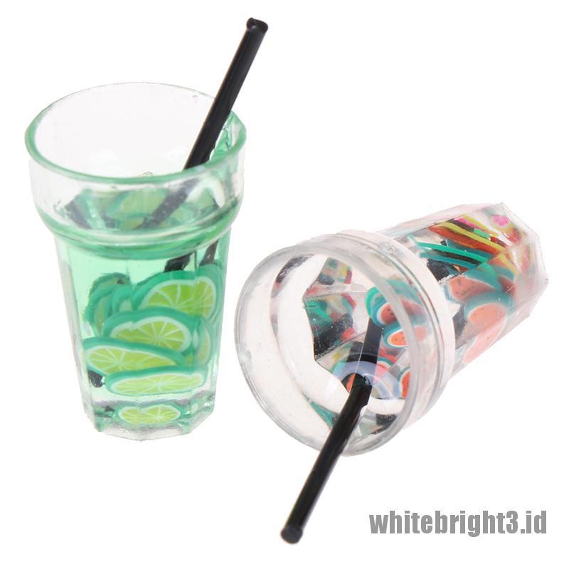 (white3) Miniatur Gelas Minuman Skala 1: 12 Untuk Dekorasi Dapur Rumah Boneka
