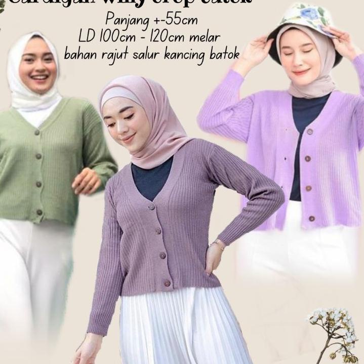 WILLY CARDIGAN RAJUT / CARDIGAN CROP RAJUT / Cardigan rajut crop kancing batok / WILLY CROP CARDY RA