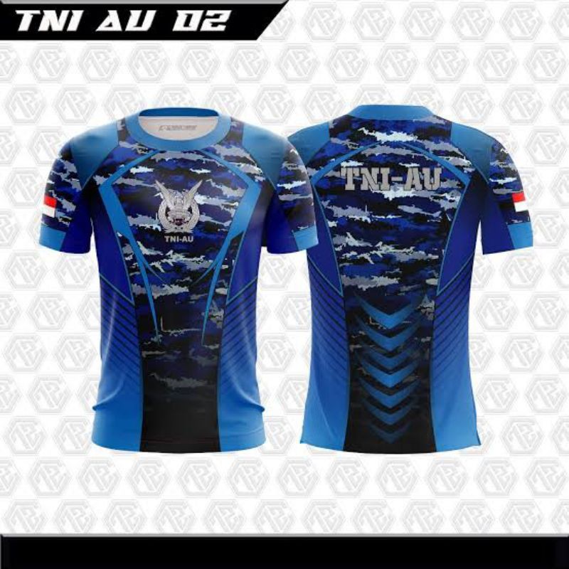 KAOS JERSEY PRIA TNI AU / KAOS OLAHRAGA TNI AU