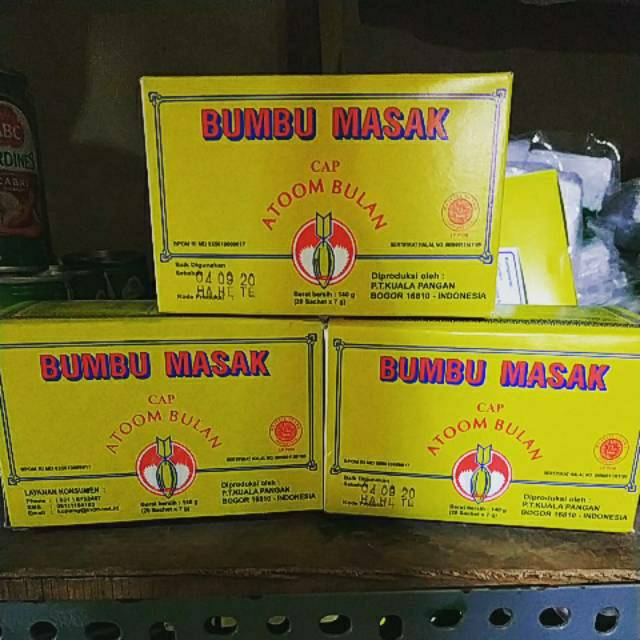 

BUMBU MASAK ATOOM BULAN/bumbu atom/PENYEDAP RASA /BUMBU PRAKTIS EKONOMIS