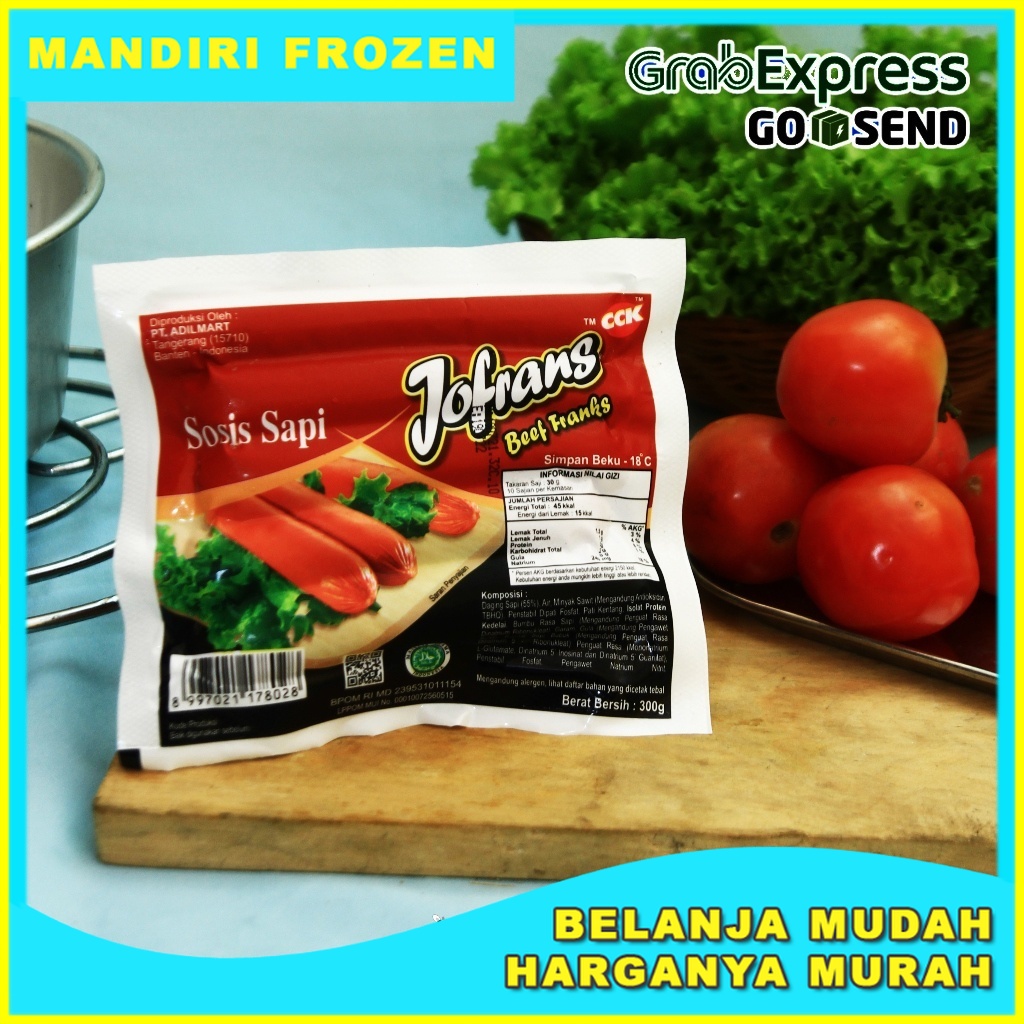 

JOFRANS Sosis Sapi Isi 10pcs 300gr - Makanan Beku Olahan Sosis Sapi