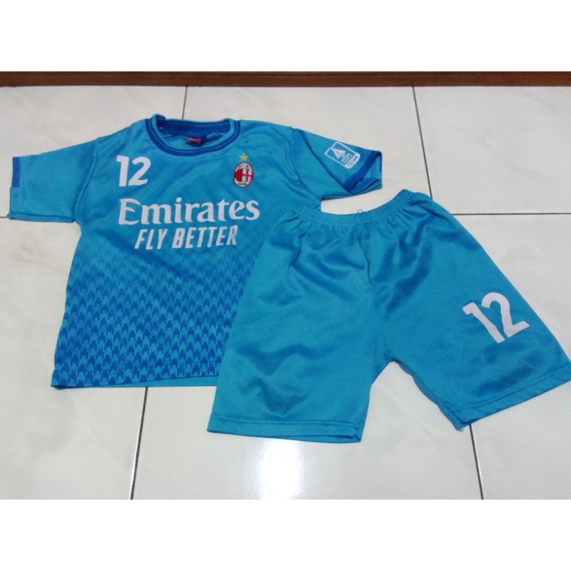 Preloved Setelan Anak Baju Bola Anak Laki Ac Milan Preloved Celana Pendek