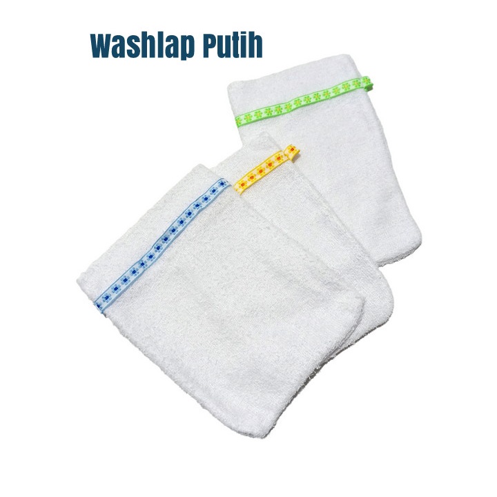 Washlap Mandi Bayi Putih Bahan Handuk