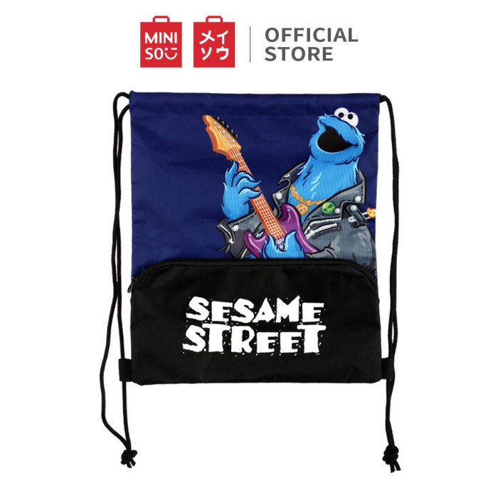 MINISO Tas Ransel Backpack Tas Punggung Sesame Street Seri Rock Kolor - Cookie Monster