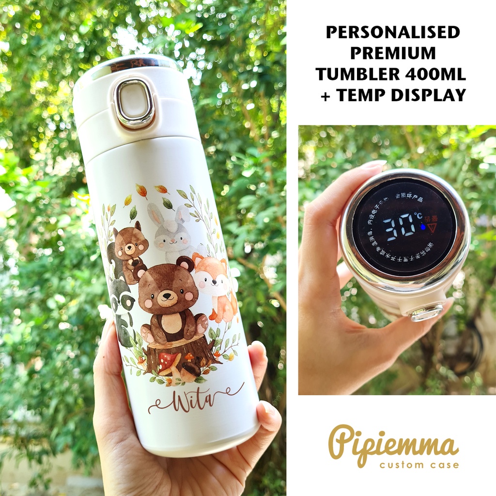 Tumbler Custom Termos kecil mini Doff Display Suhu Custom Nama Premium Botol Minum cute kado anak cewek bayi lahiran