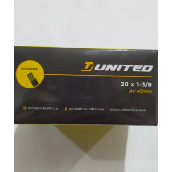 Ban Dalam Sepeda United 20 x 1.75-2.125 Schrader Valve AV 48MM HA Murah Termurah-1