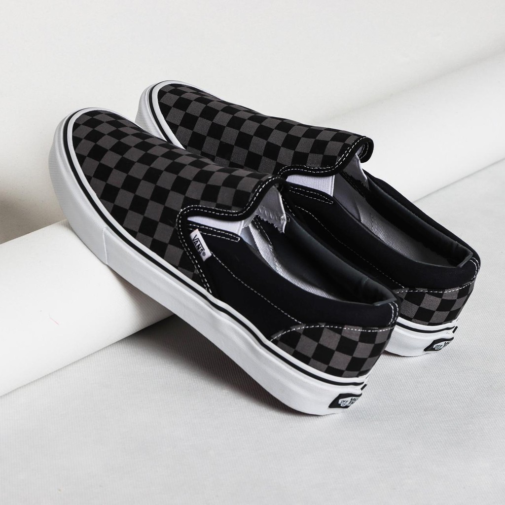 [BNIB] SNEAKERS VANS SLIP-ON CHECKERBOARD PEWTER SEPATU SKATEBOARD CASUAL SPORTY-6