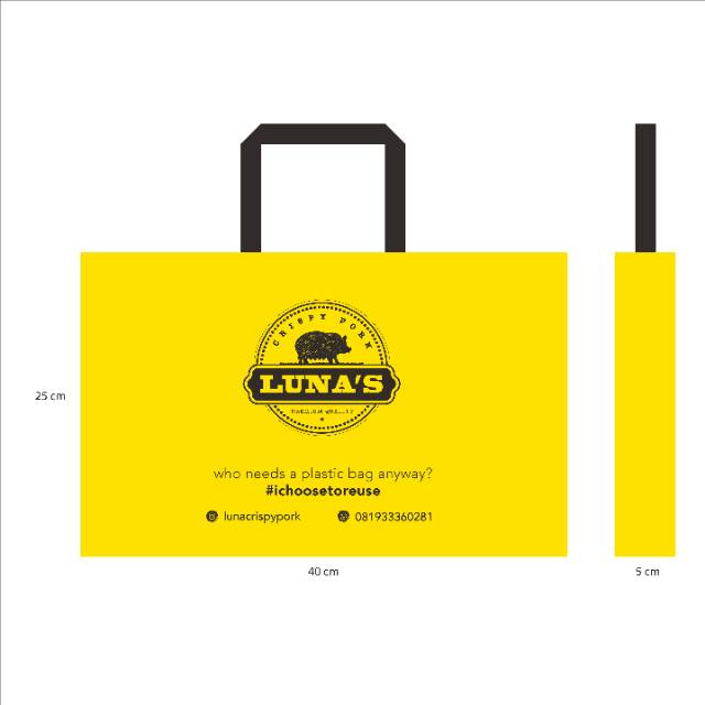 

Goodie Bag Spunbond Uk. 40cm x 5cm x 25cm Landscape Sablon Custom