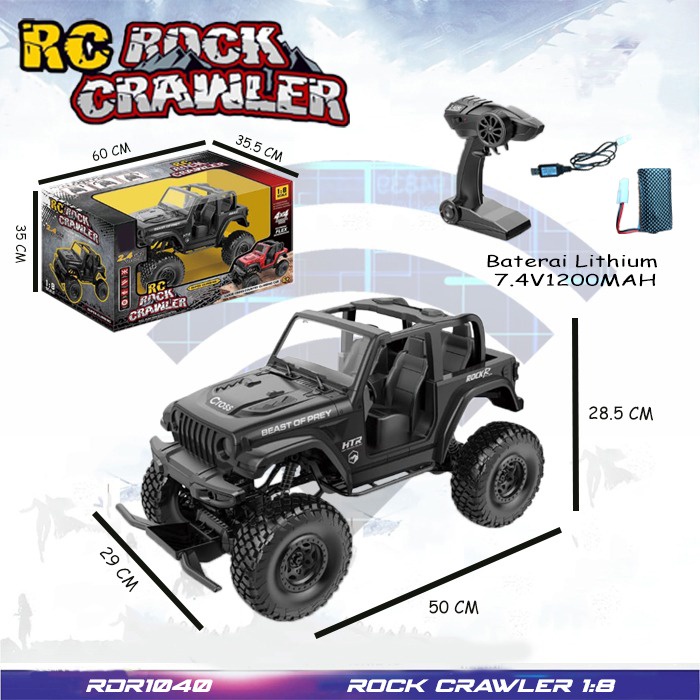 MURAH RDR1092 RC Jeep Rubicon Rock Crawler Offroad Off Road Pasir Gunung Mainan Anak Mobil Remote Control Besar Jumbo RADAR