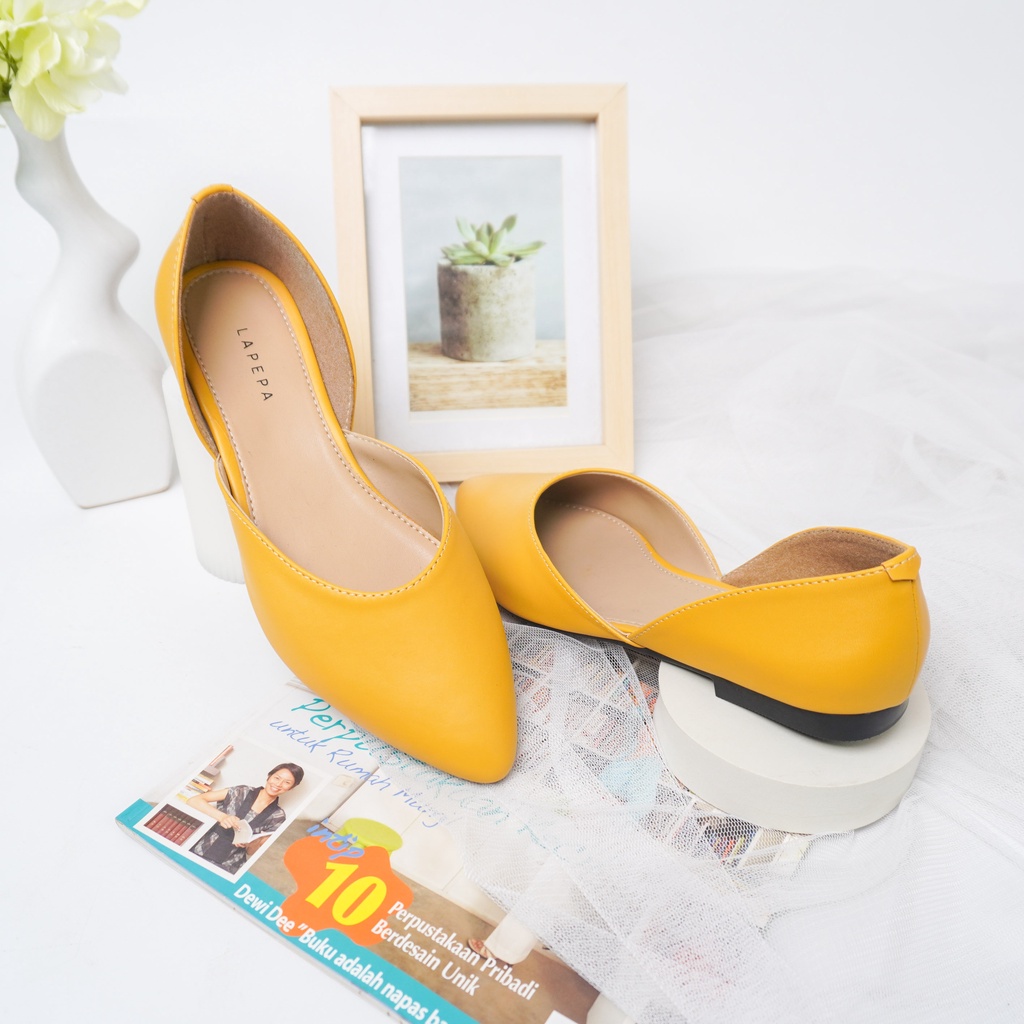 Lapepa AILEEN Sepatu flat wanita casual sepatu kerja ballerina  cewek flatshoes lancip kekinian-2