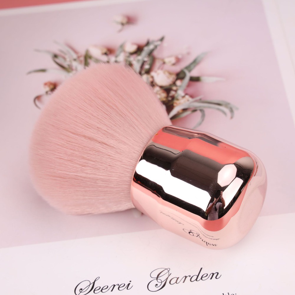 Brush makeup Kepala Jamur Warna pink Untuk Bedak / blush On