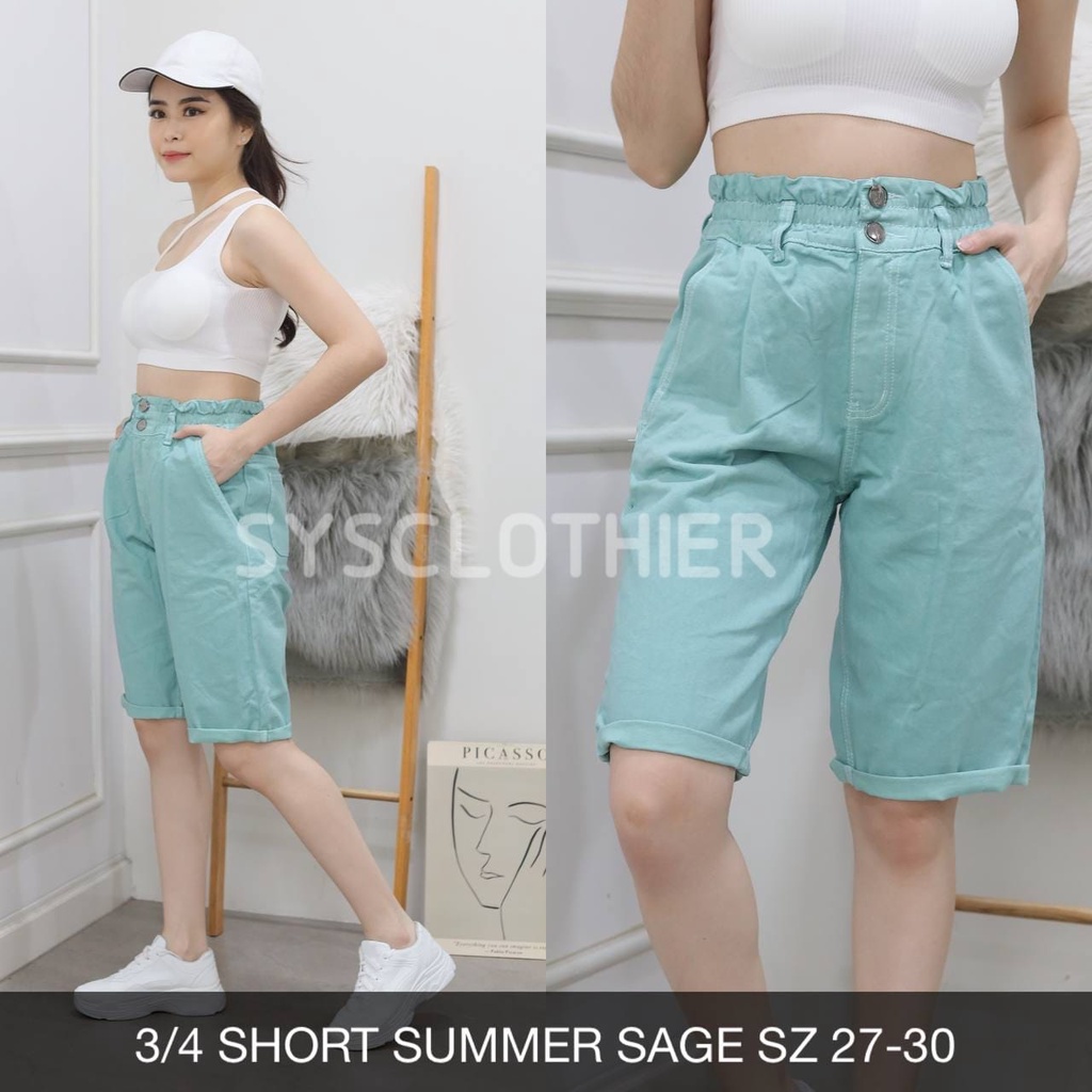 CELANA JEANS WANITA 3/4 SHORT SUMMER