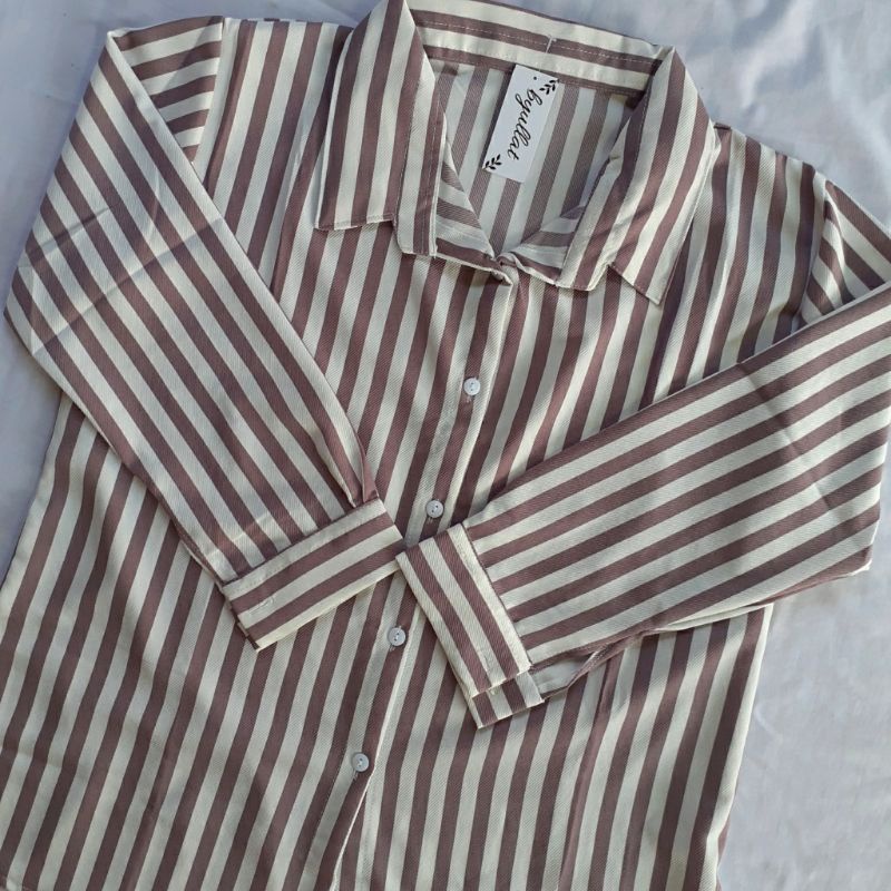 STRIPY SHIRT / KEMEJA MOTIF SALUR WANITA SHAKILA