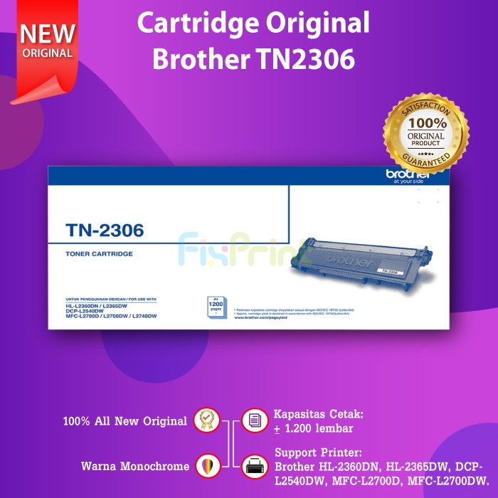 Toner Brother TN2306 TN 2306 For Printer HL 2360DN 2360 2365DW L2540DW 5420dw L2700DW L2740DW Original Standart