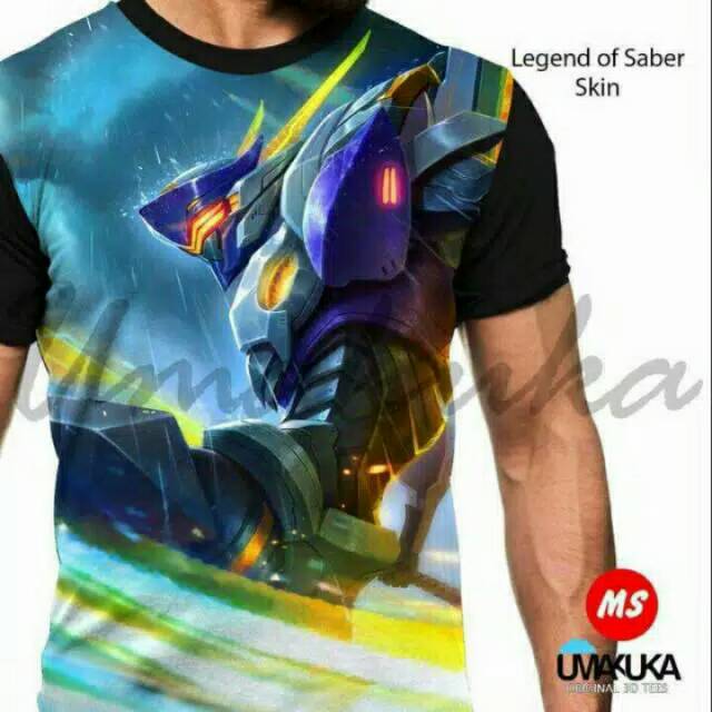 Legend of saber skin/kaos 3d/grosir kaos/kaos murah/umakuka/full print/mobile legend