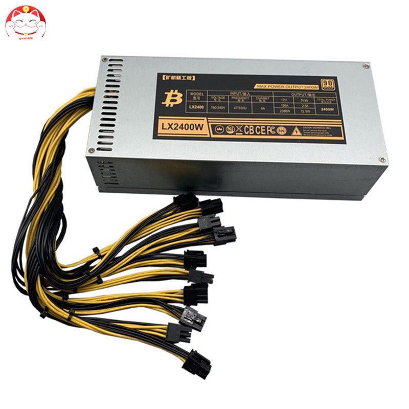 Power Supply Mining Mining 1600 / 1800 / 2000w Untuk Eth Rig Ethereum Miner S9 S7 L3 + Plus