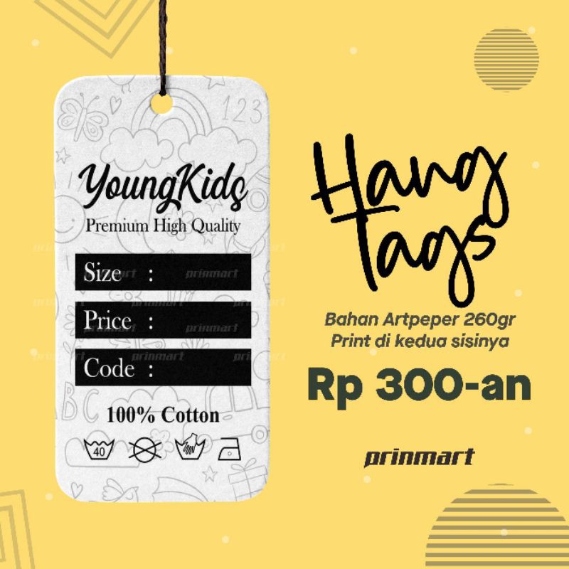 

Hang Tag Murah Bahan Artpaper Label Baju Pakaian Label Hijab