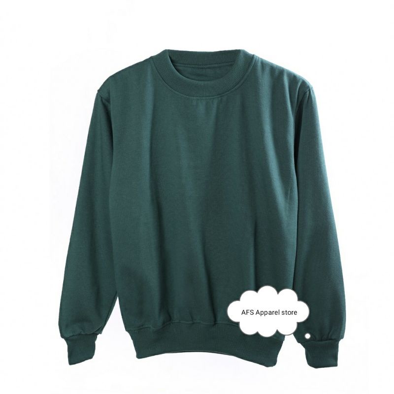 Sweater crewneck hijau botol