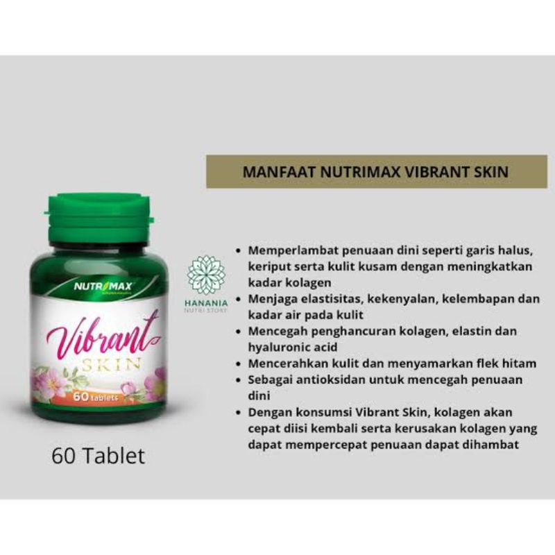 NUTRIMAX VIBRANT SKIN VITAMIN COLLAGE N COLAGEN KOLAGEN PEMUTIH NUTRISI KULIT PENUAAN DINI