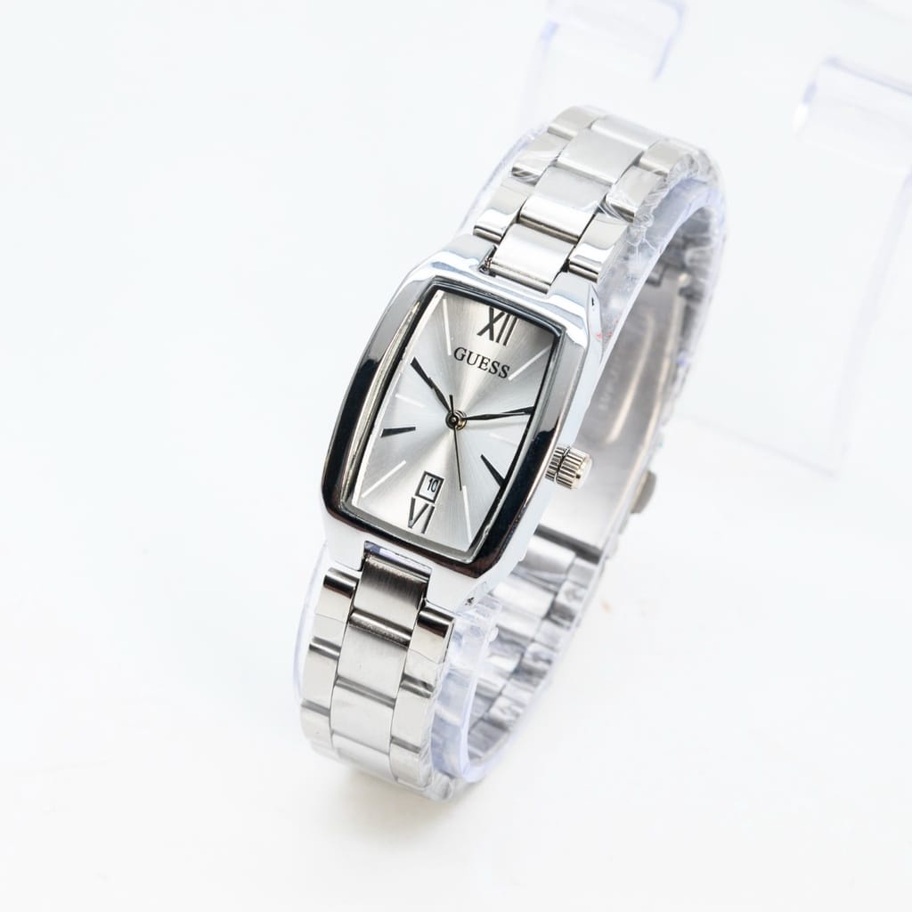 [DGS] Jam Tangan Wanita/Cewek Guess Kapsul Rantai Staintless Tanggal Aktif