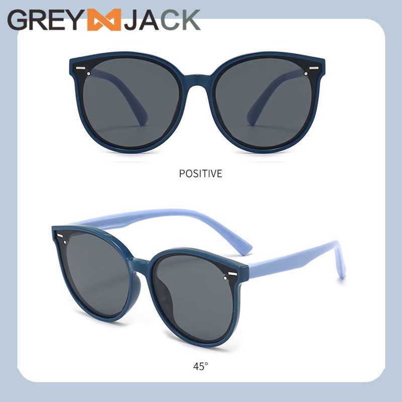 Grey Jack Kacamata Anak Sunglasses Hitam Anti Uv Korean Style TR90 Ringan Fashion Anak Laki-laki dan Perempuan 0015 0014-C2
