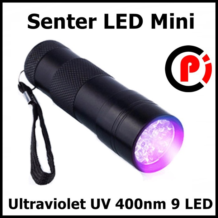 TaffLED Senter LED Mini Ultraviolet UV 400nm 9 LED Type UV-395