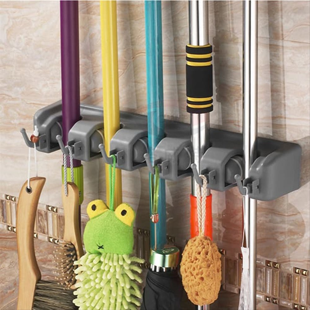 HOVELSHOP Gantungan Alat Pel Sapu 5 Slot Magic Hanging Mop Holder 5 Slot