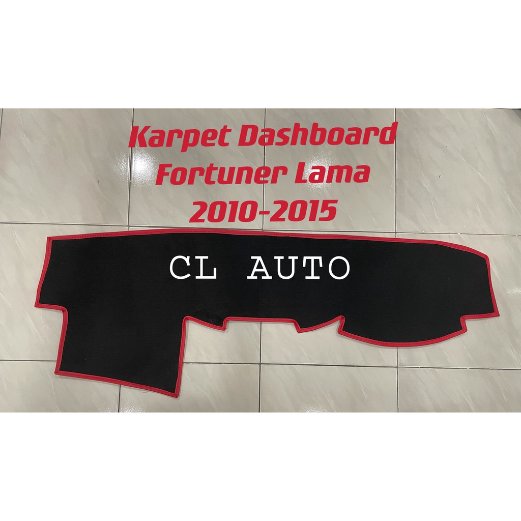 KARPET COVER ALAS DASHBOARD MOBIL TOYOTA FORTUNER LAMA 2010-2015 bahan BLUDRU Brudru Warna Hitam Dan