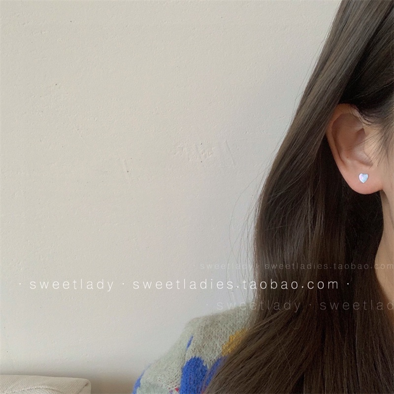 Set Anting Stud Desain Butterfly Heart Gem Untuk Wanita