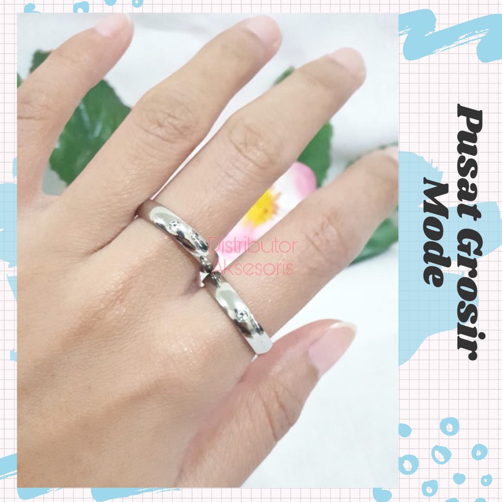 Cincin Couple Titanium ANTI KARAT SELAMANYA PGM CT49 (SATUAN)