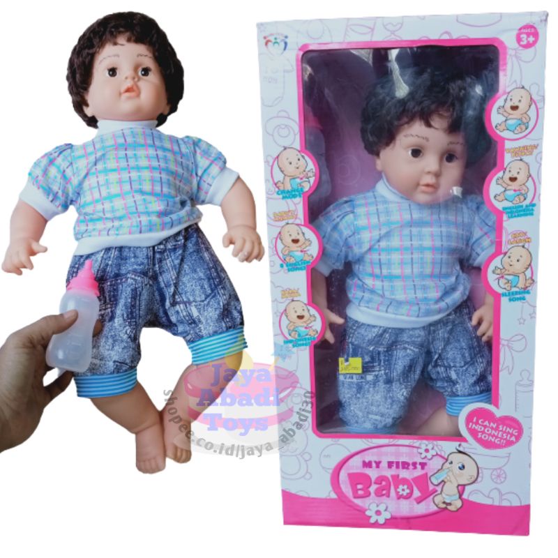MAINAN BONEKA BABY COWOK BESAR MIRIP ASLI BISA DIGENDONG MEMILIKI BANYAK FUNGSI KEAHLIAN 886