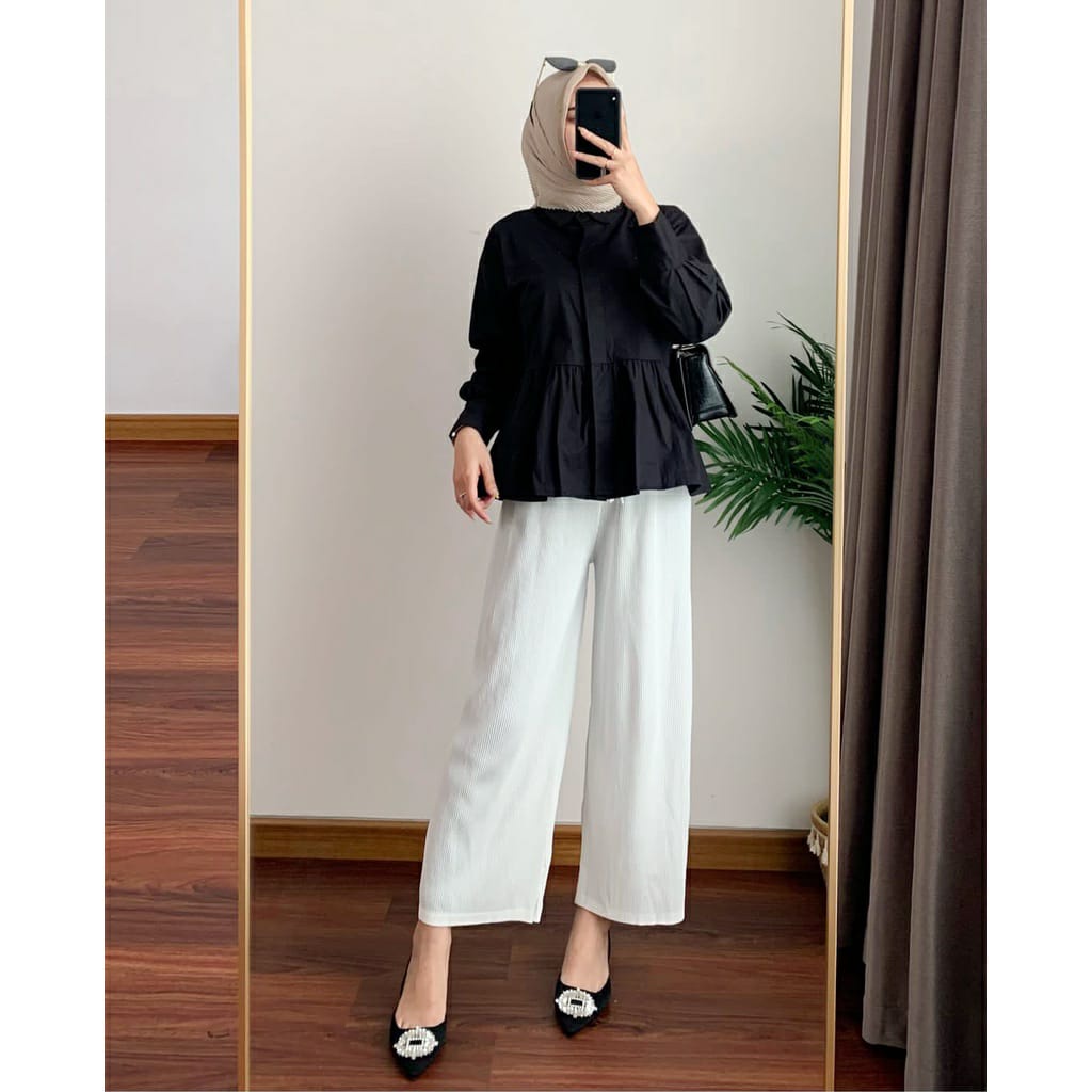 BEFAST - ZFS OOTD Wanita Blouse HANDI / KITI BLOUSE / Blouse Kemeja Wanita / Atasan Kem Shirt Kekinian / kemeja Model Kekiniaan 2022 / Kemeja Polos Casual / Fashion Wanita Kerja Formal / Terlaris / Trendy