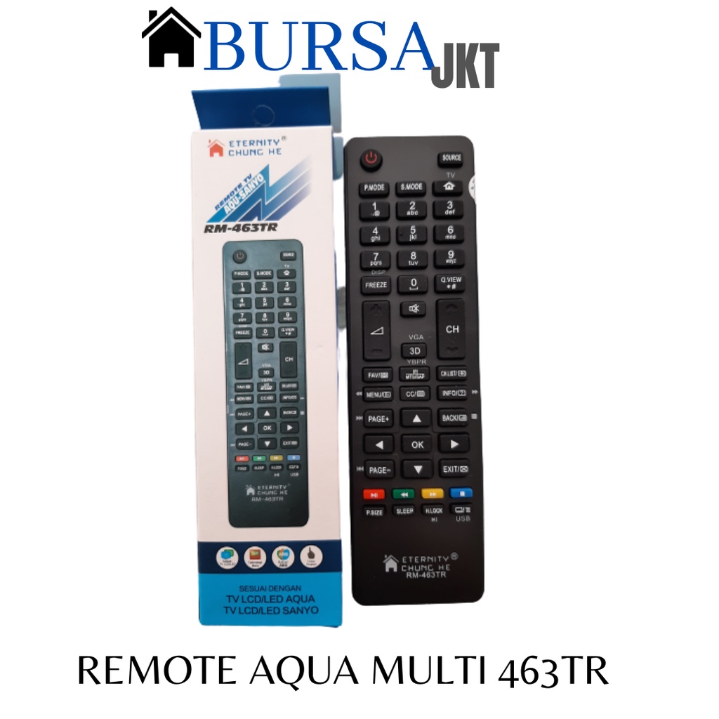 REMOTE TV AQUA SANYO TABUNG LCD LED MULTI  463TR