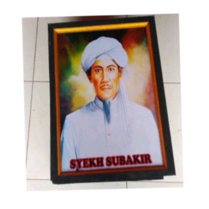 Hiasan dinding poster murah gambar Syekh Subakir plus bingkai ukuran 55x35