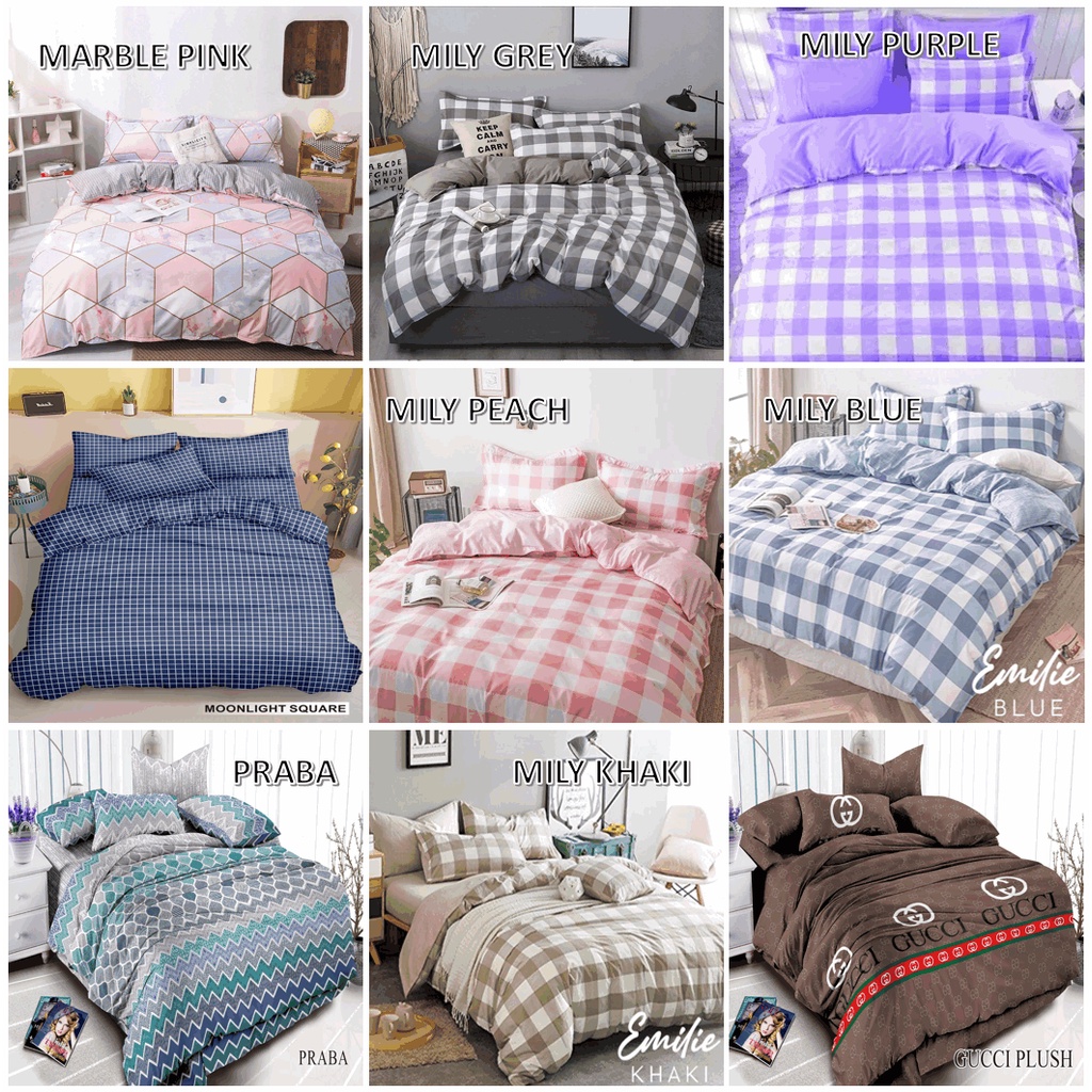 Bedcover Set Katun Micro Disperse Premium Ukuran Single Double 120 160 180