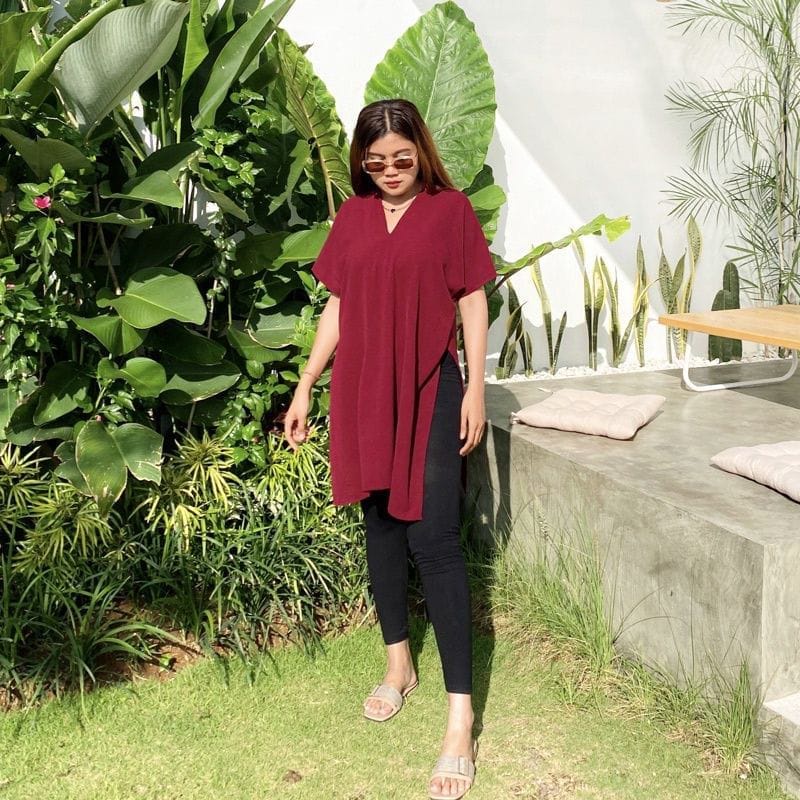 LONG SQUARE TOP ATASAN BLOUSE WANITA AIRFLOW CRINKLE ANTI LECEK AIR