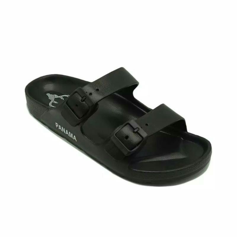 Sandal Panama Torso TMNS01 Black Sandal Karet Cowok Sendal Slop Pria - Hitam