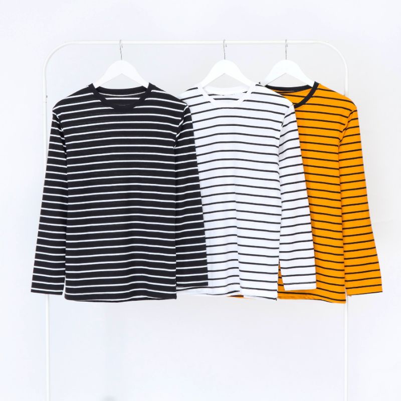 Longsleeve Garis Lengan Panjang | Kaos Panjang Garis | Kaos Garis Cowok