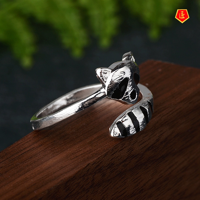 [Ready Stock]Creative Raccoon Ring Female Cute Personality