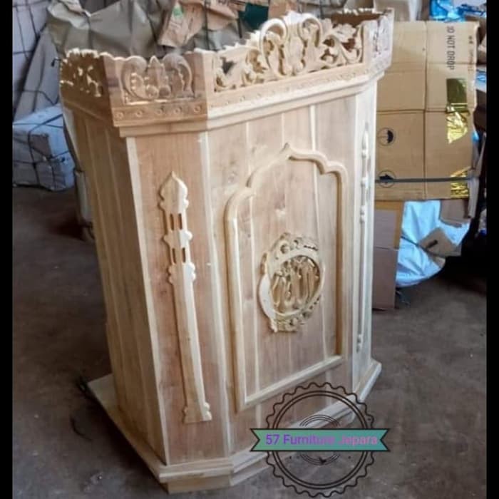 Podium Masjid kayu jati mentahan - Mimbar Khotbah Ukir Jepara
