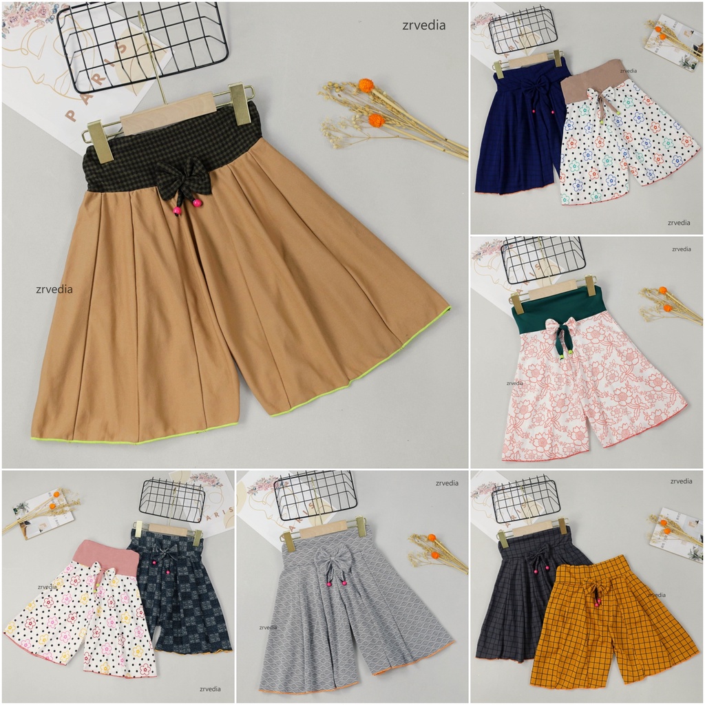 Rok Celana MOTIF Uk 6-7 Tahun / Celana Pendek Anak Perempuan Murah Model Celana Rok Grosir Adem