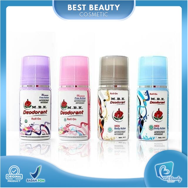 ★ BB ★  M.B.K Deodorant Roll On 40 ml / Deodorant / Penghilang Bau Badan Wanita / Mbk / M B K / Pink