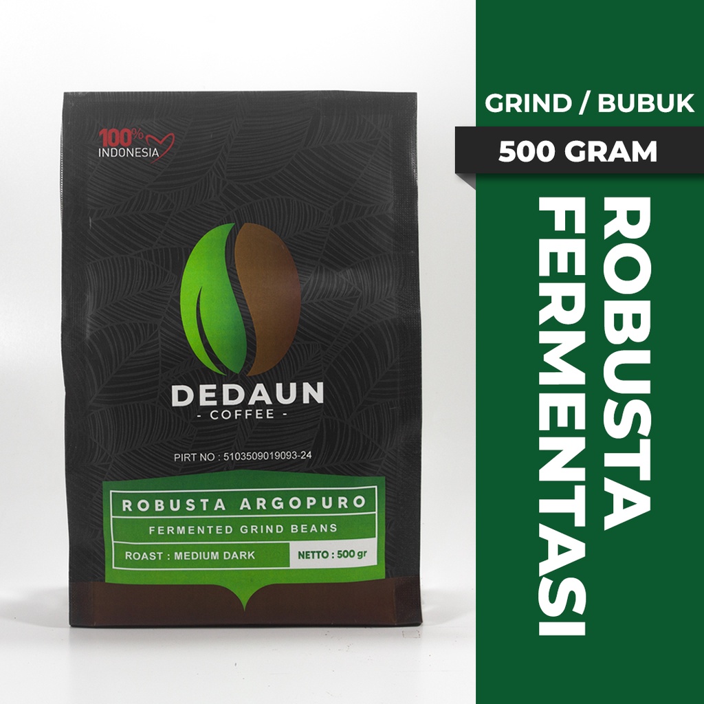 

Kopi Robusta Argopuro Fermentasi Grind / Bubuk 500 gram | Dedaun Coffee
