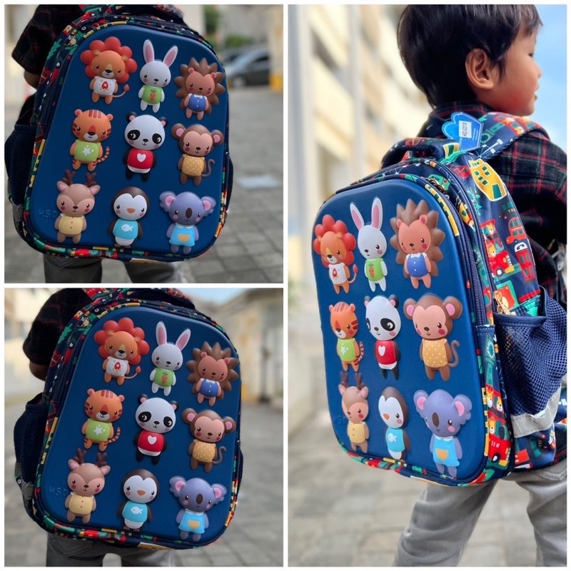 Tas animal tas ransel embos timbul tas sekolah