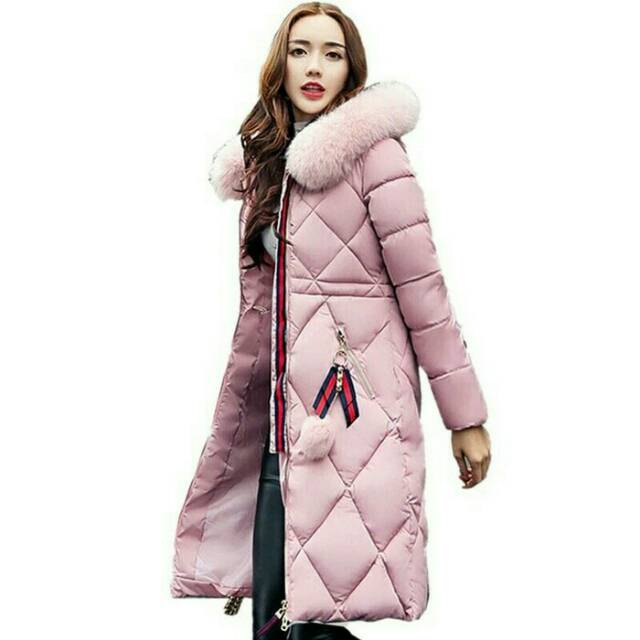 jaket jacket hoodie parka hooded parka down collar bulu hangat long winter dingin import impor coat