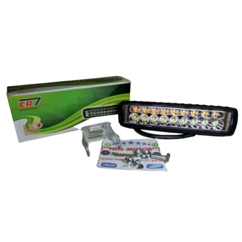 lampu led tembak sorot 2 warna putih kuning 2 in1
